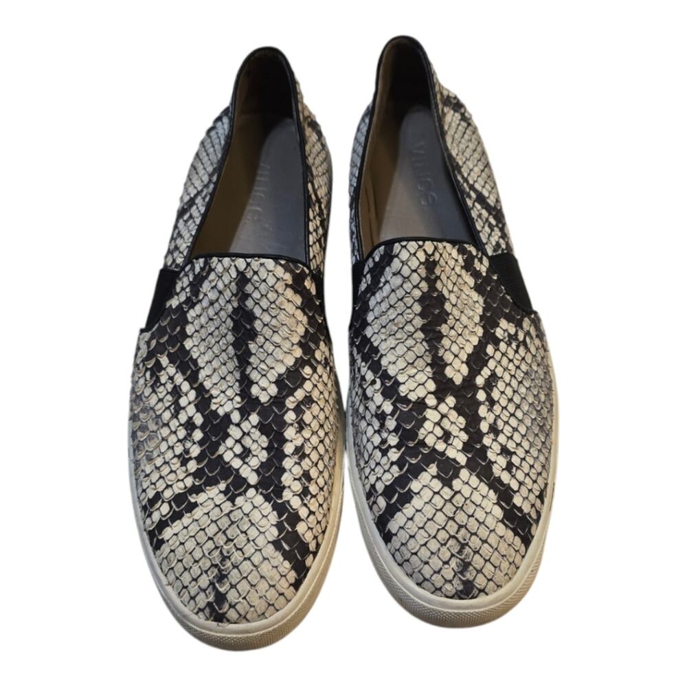 Vince Snakeskin Print Leather Slip On Sneakers Casual Shoes Size 10
